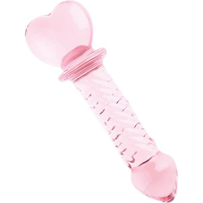 Share Satisfaction Lucent Glass Dildo Pink Heart