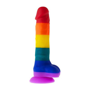 Nood Colours Rainbow Silicone Dildo With Balls (#272516)