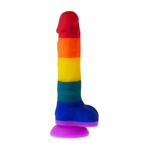 Nood Colours Rainbow Silicone Dildo With Balls (#272515)