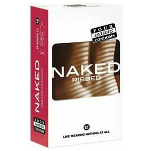 Four Seasons Naked Ribbed Condoms 12 Pack