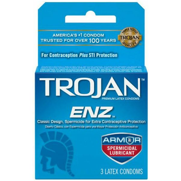 Trojan ENZ Armour Spermicidal Condoms 3 Pack
