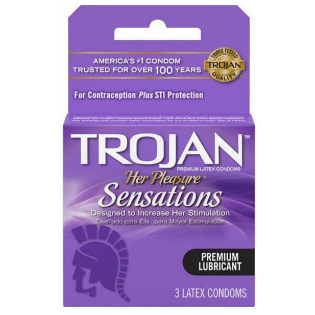 Trojan Her Pleasure Sensations Condoms 3 Pack