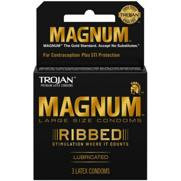 Trojan Magnum Ribbed Condoms 3 Pack