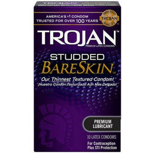 Trojan Studded Bare Skin Condoms 10 Pack