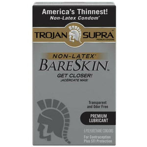 Trojan Supra Bare Skin Non-Latex Condoms 6 Pack