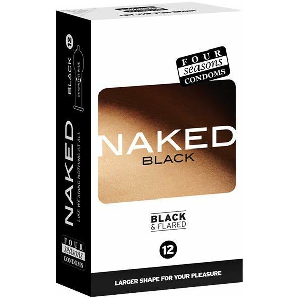 Four Seasons Naked Black Condoms 6 Pack