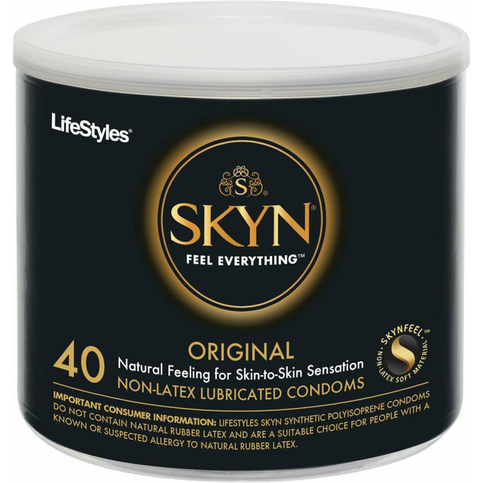 Lifestyles Skyn Original Non-Latex Condoms 40 Pack Display Bowl