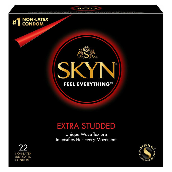 Lifestyles Skyn Extra Studded Non-Latex Condoms 22 Pack