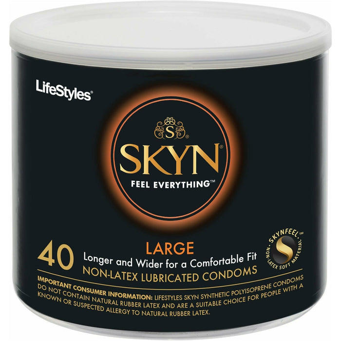 Lifestyles Skyn Large Non-Latex Condoms Large 40 Pack Display Bowl