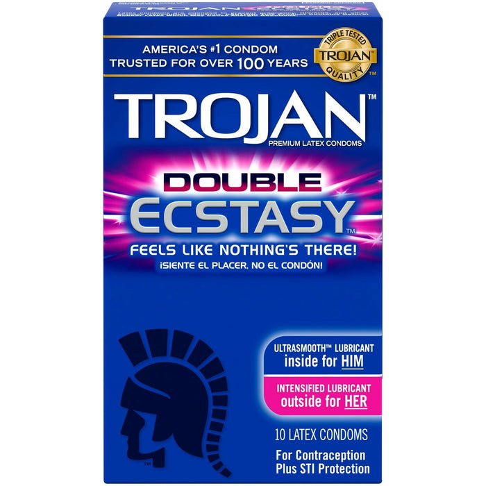Trojan Double Ecstasy Condoms 10 Pack