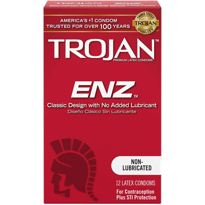 Trojan ENZ Non-Lubricated Condoms 12 Pack