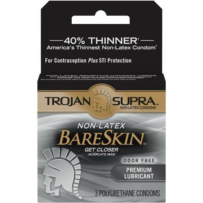 Trojan Bare Skin Polyurethane Condoms 3 Pack