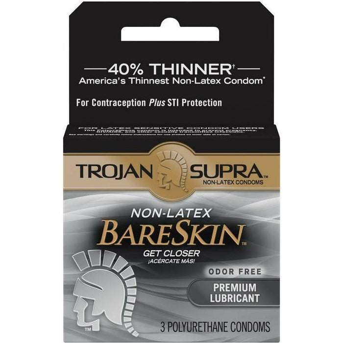 Trojan Bare Skin Polyurethane Condoms 3 Pack