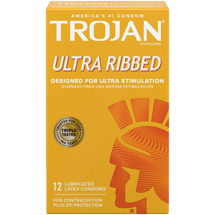 Trojan Ultra Ribbed Condoms 12 Pack