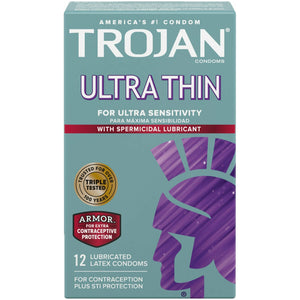 Trojan Ultra Thin Armour Spermicidal Condoms 12 Pack