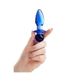 Share Satisfaction Lucent Azure Bulbed Glass Butt Plug