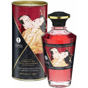 Shunga Warming Aphrodisiac Oil Sparkling Strawberry Wine 100ml