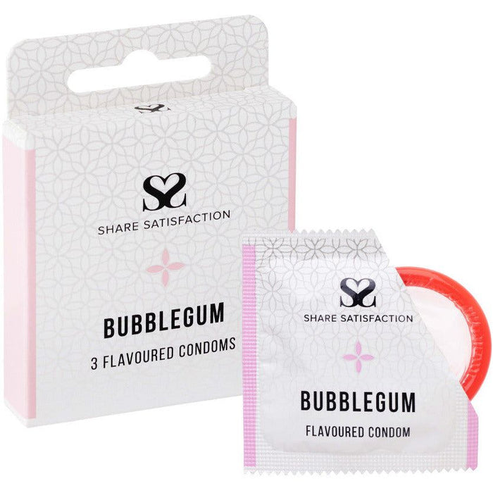 Share Satisfaction Flavoured Condoms Bubblegum 3 Pack