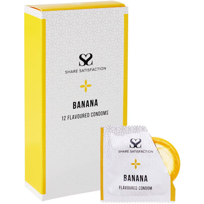 Share Satisfaction Flavoured Condoms Banana 12 Pack