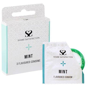 Share Satisfaction Flavoured Condoms Mint 3 Pack